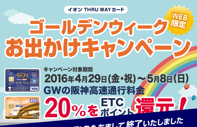 WEB限定　スルーウェイカード発行10周年記念　阪神高速 土曜日10%ポイント還元キャンペーン 